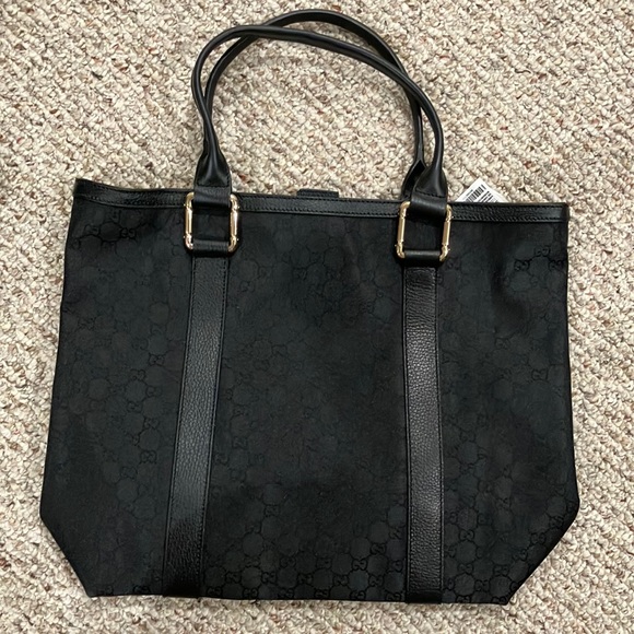 GG Canvas Small/Dollar Calf Nero - Gucci Outlet Handbag - Made in Italy 341536 - Picture 7 of 17